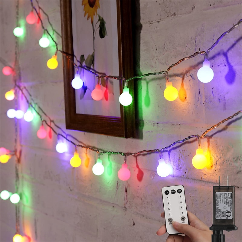 Globe Ball String Lights 100m 330FT 800LEDs Fairy String Lights Plug in with 8 Modes Remote Decor for Indoor Outdoor Party Wedding Christmas Tree Garden    Halloween Warm White White Multicolored4