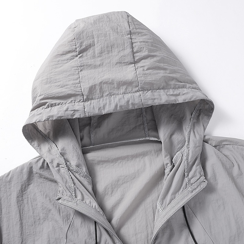 Men's UPF 50+ UV Sun Protection Zip Up Hoodie Long Sleeve Fishing Running Hiking Jacket Summer Outdoor Windproof Ultra Light (UL) Quick Dry Outerwear Coat Top Climbing Beach Yellow Blue Grey White4