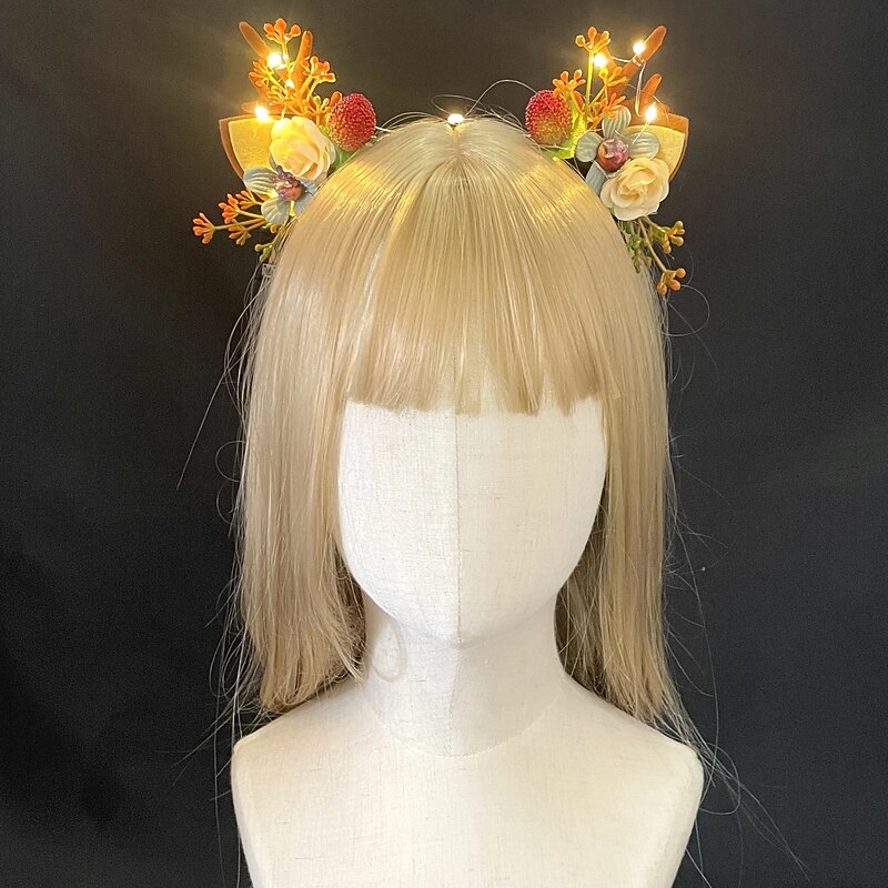 1pcs Festival Antler Headband Net Red Moose Night Market Deer Luminous Headband Festival Jewelry Hairpin Hair Accessories4