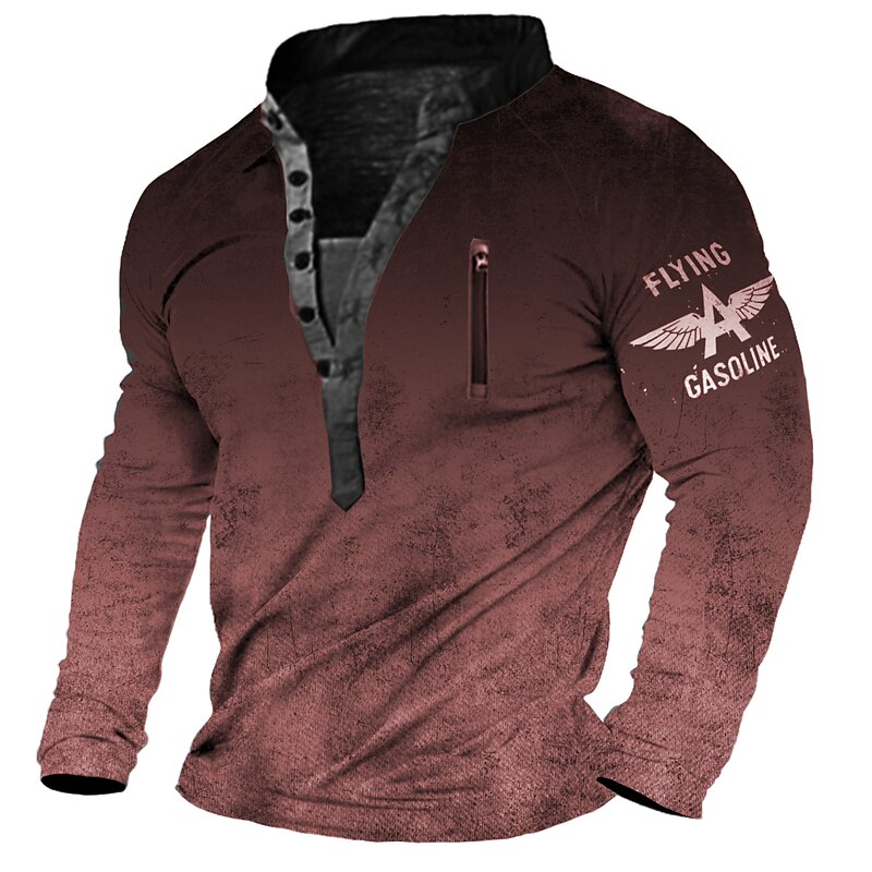 Men's Creepy Lettering Letter Graphic Prints Sweatshirt Pullover Long Sleeve Sweatshirt Standing Collar Henley Collar Vintage Streetwear Designer 3D Print Casual Daily Sports Zipper Fall Spring2