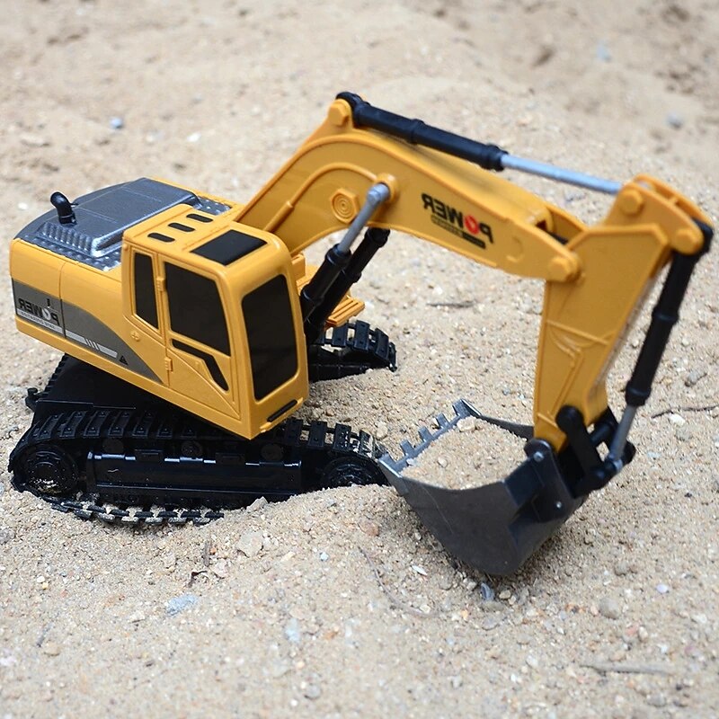 1/24 RC Truck Toys Alloy RC Excavator metal 2.4G Remote Control Bulldozer Model Engineering Car Toy For Boys Kids Festival Gift3