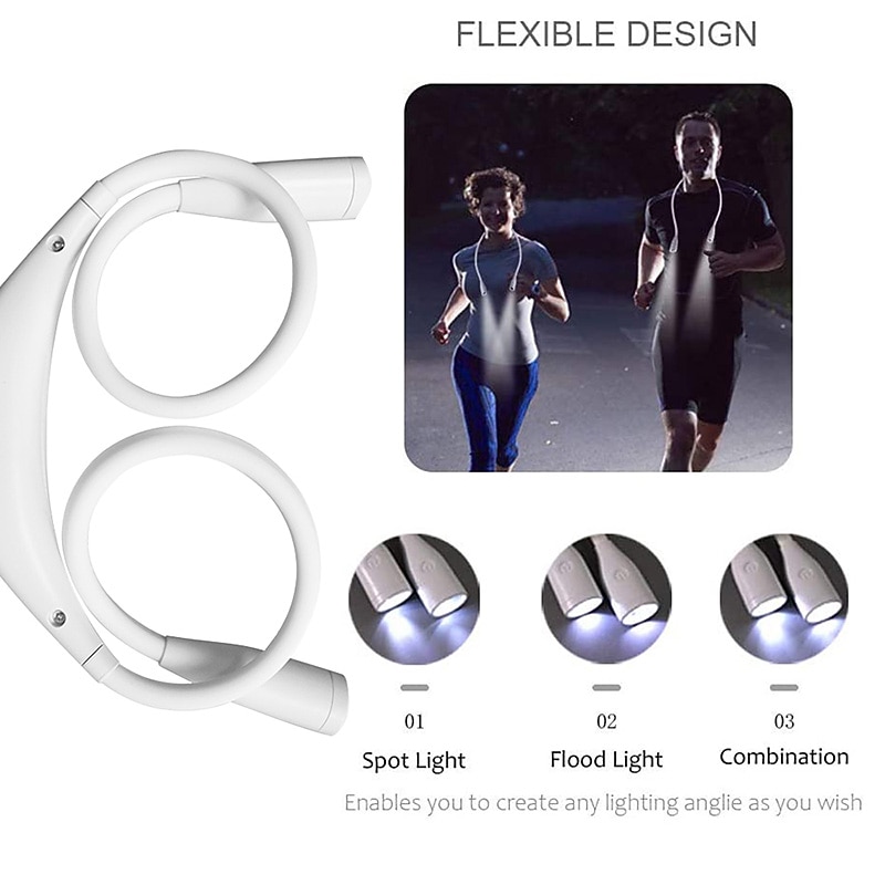 Led Neck Light Portable Dimmable LED Reading Lamp Neck Hanging Hug Lamp Flexible Handsfree Night Run Walking Lighting Outdoor 1pcs2
