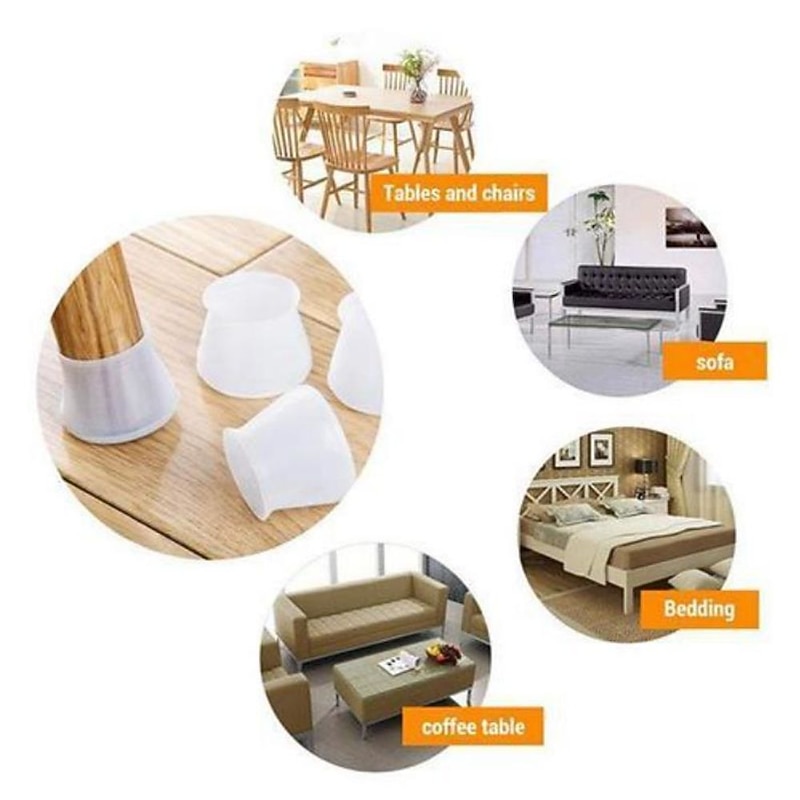 20pcs Silicone Furniture Legs Protector Chairs Desk Table Legs Feet Pad Cover Floor Protector Silicon Chair Leg Protector4