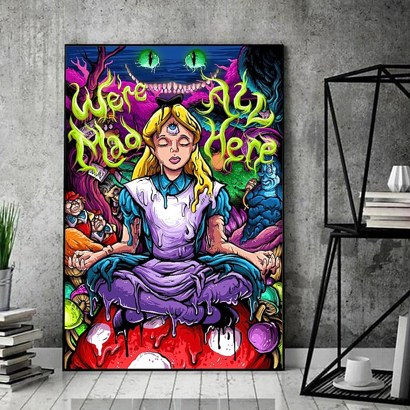 1 Panel Psychedelic  Prints Posters/Picture Women Modern Wall Art Wall Hanging Gift Home Decoration Rolled Canvas No Frame Unframed Unstretched3