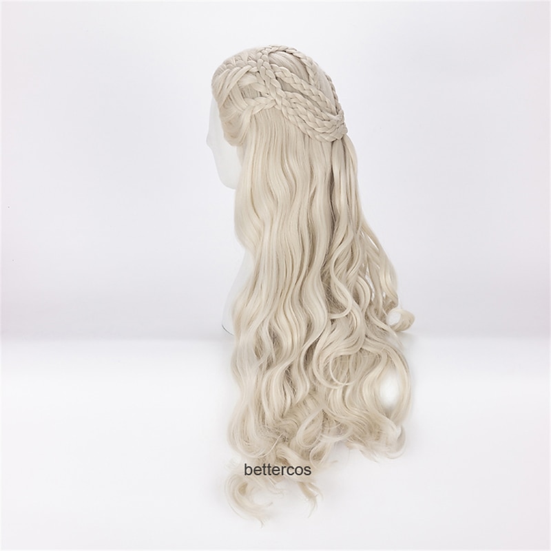 House of the Dragon Daenerys Targaryen  Wig ong Wavy Dragon of Mother Heat Resistant Synthetic Hair Wig  Wig Cap Halloween Wigs4