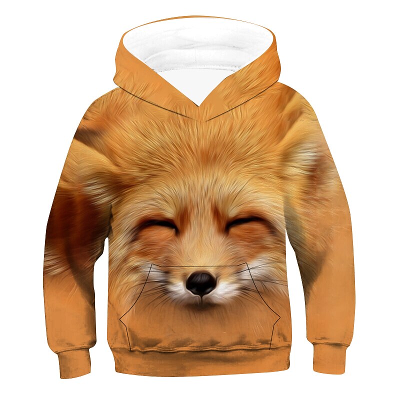 Boys 3D Animal Fox Hoodie Long Sleeve 3D Print Spring Fall Active Cute Streetwear Kids 3-12 Years Daily2