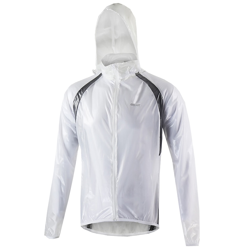 ARSUXEO Men's Cycling Jacket Windbreaker Rain Jacket Running Jacket Lightweight Skin Coat Hooded Packable Raincoat Summer Bike Wear Bike Jacket Sports Clothing Waterproof  Windproof Breathable3