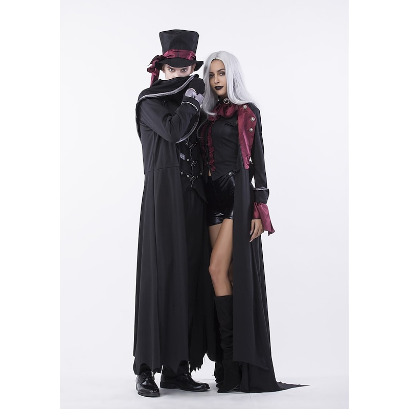 Vampire Halloween Couples' Costumes Costume Party Steampunk Adults' Men's Women's Halloween Carnival Easy Halloween Costumes Dress Up3