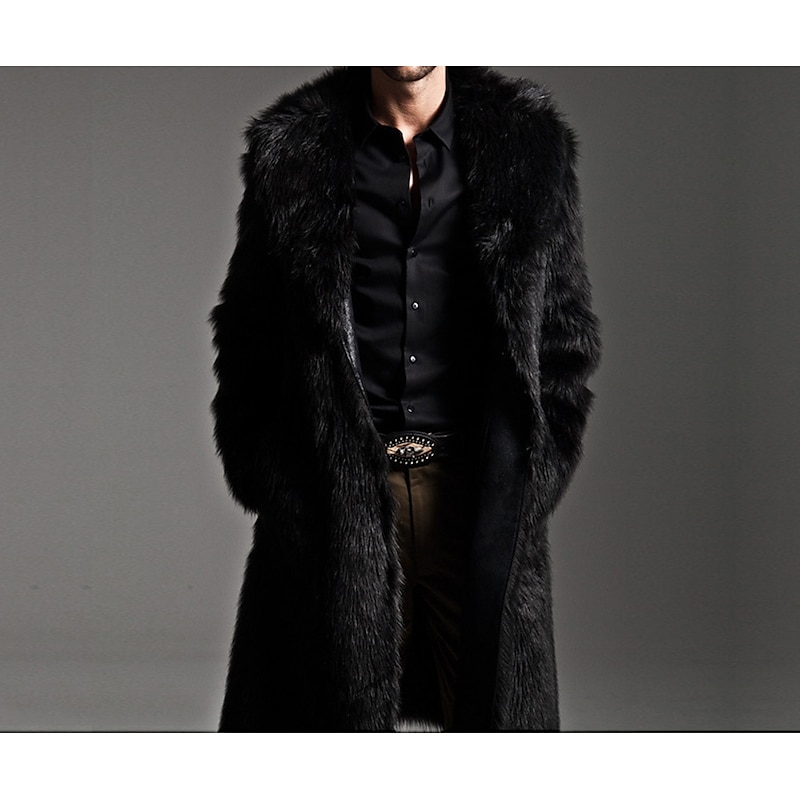 Men's Winter Coat Polar Fleece Outdoor Street Fall Winter Faux Fur Warm Breathable Outerwear Clothing Apparel Streetwear Sporty Solid Color Pocket Turndown Cardigan