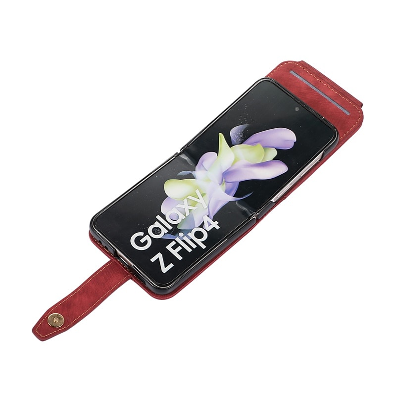 Phone Case For Samsung Galaxy Z Flip 6 Z Flip 5 Z Flip 4 Z Flip 3 Wallet Case Portable Zipper with Removable Cross Body Strap Solid Colored PU Leather4