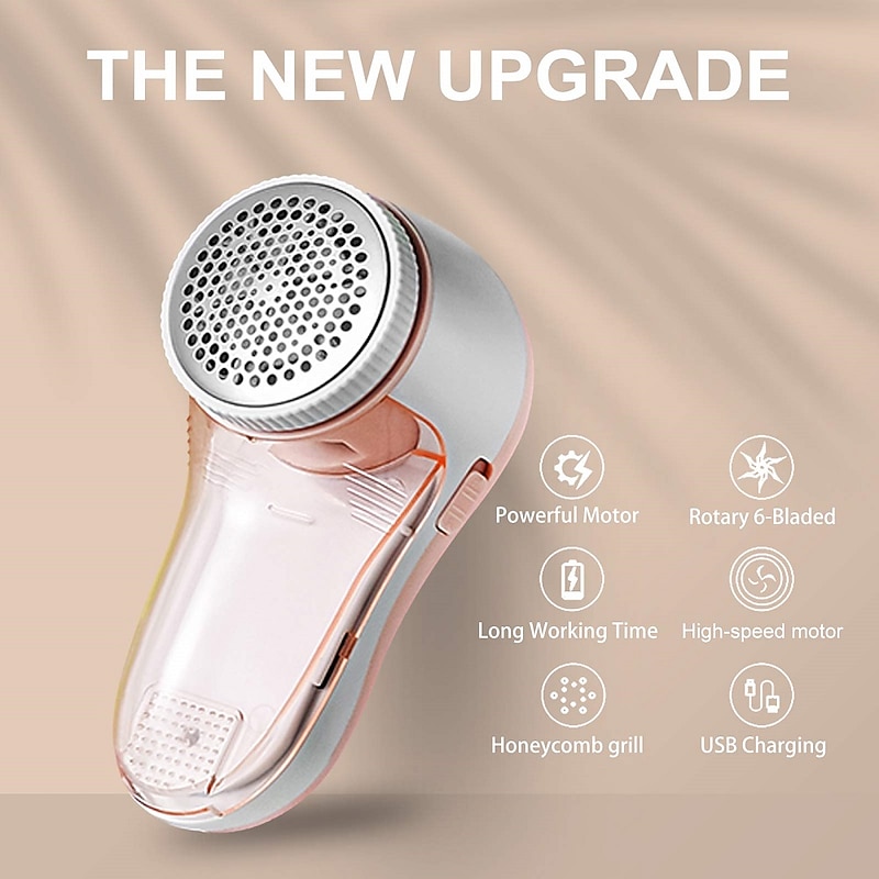 Fabric Shaver and Lint Remover with Cleaning Brush and Replaceable Stainless Steel Blades Sweater Epilator USB Charger to Remove Lint from Clothes3