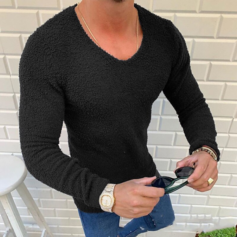 Men's T Shirt Long Sleeve Shirt Long Sleeve Crew Neck Fall Winter Plain Lightweight Casual Comfortable Vacation Holiday Weekend Black White Top Tee for Men2