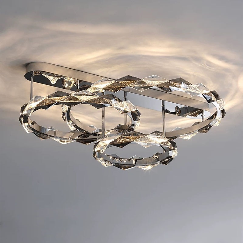 80 cm Ceiling Light LED Crystal Stainless Steel Designer Art Electroplated Modern 220-240V2