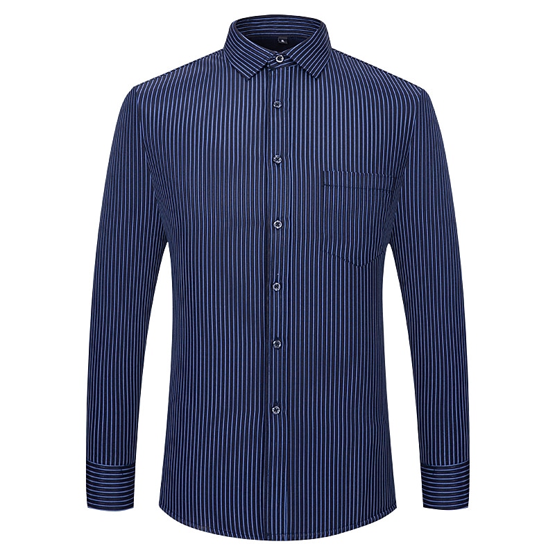 Men's Dress Shirt Striped Shirt Collared Shirt Button Up Shirt Striped Wedding Casual Black and Red Navy Blue Purple Light Blue Long Sleeve Classic Collar Fall & Winter Clothing Apparel2