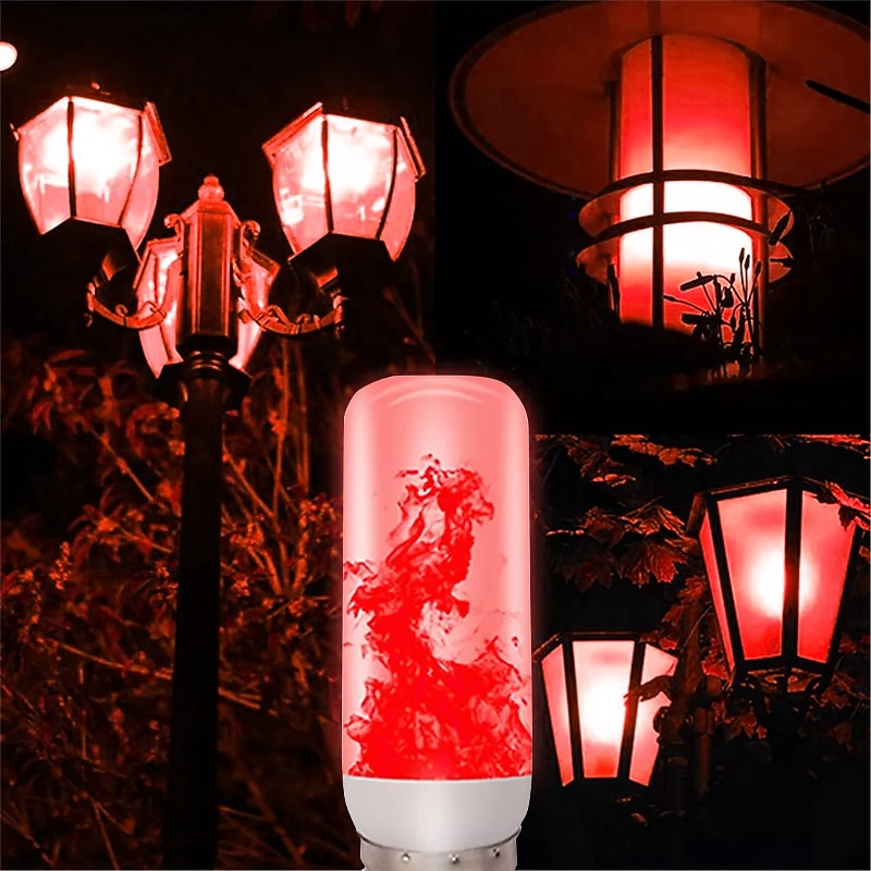 LED Fire Flame Bulb Lights 4 Modes Dynamic Flickering Effect Lamp Gravity Sensor for Indoor Outdoor Home Party Halloween Decoration 1/4pcs4