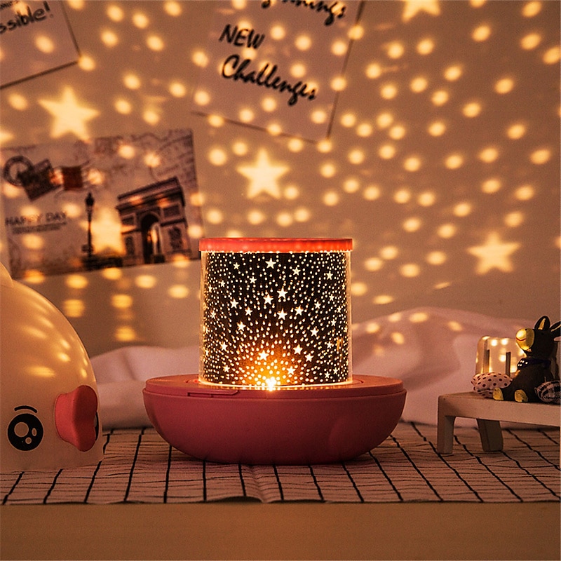 Star Projection Lamp Kids' Projector USB Rechargeable Lucky Fish 360 Rotate Desk Lamps Timing Nightlight for Kids Baby Bedroom Decoration2