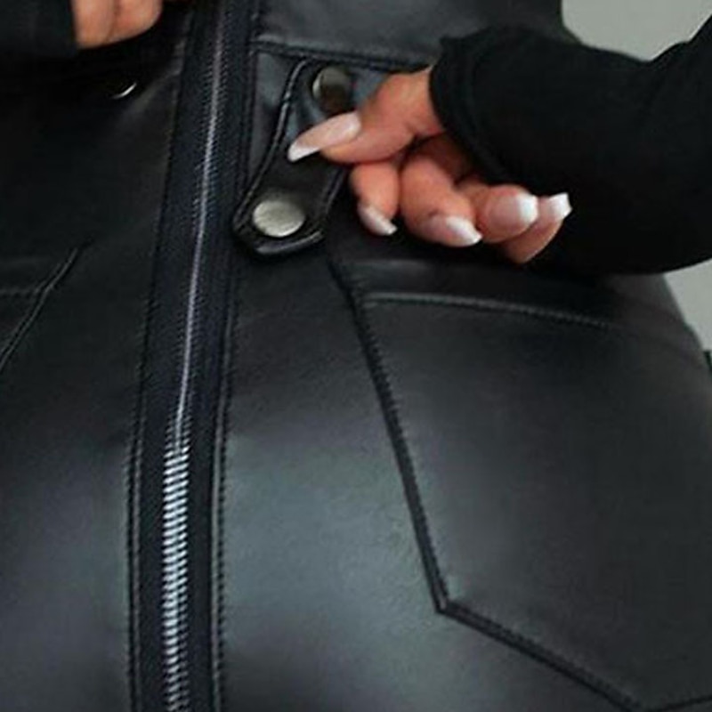 Women's Skinny Pants Trousers Fashion Ankle-Length High Waist Plain Pocket Tummy Control Butt Lift Comfort Micro-elastic Party Casual Weekend Black Slim2