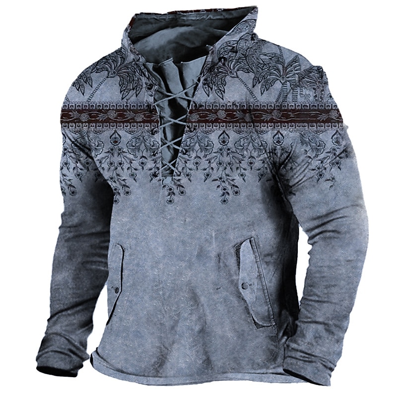 Men's Unisex Plants Graphic Prints Sweatshirt Long Sleeve Sweatshirt Hooded Designer Casual Big and Tall 3D Print Sports & Outdoor Daily Sports Lace up Print Spring &  Fall2
