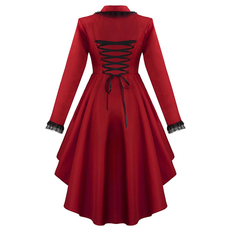 Plague Doctor Plus Size Retro Vintage Punk & Gothic Medieval Steampunk Coat Trench Coat Outerwear Women's Adults' Costume Vintage Cosplay Party Halloween Long Sleeve Coat Halloween / Wash separately3