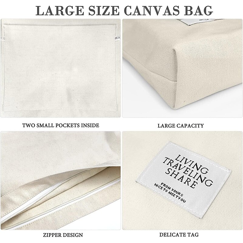 Women's Canvas Shoulder Bag – Minimalist Adjustable Crossbody Tote for Casual, Travel, and Everyday Use3