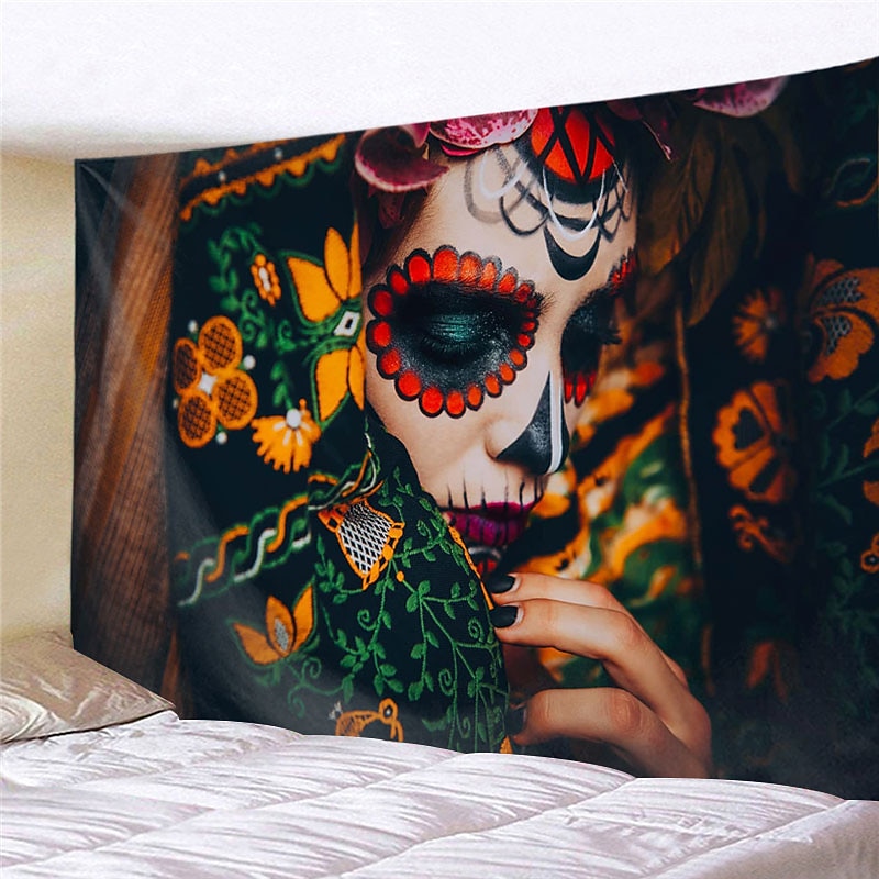 El Día de los Muertos Party Wall Tapestry Art Decor Blanket Curtain Hanging Home Bedroom Living Room Decoration Polyester Day of Dead