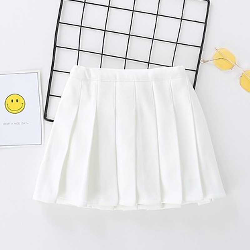 Kids Girls' Skirt Red Plaid Solid Colored Pleated Spring Summer Basic School 3-12 Years3