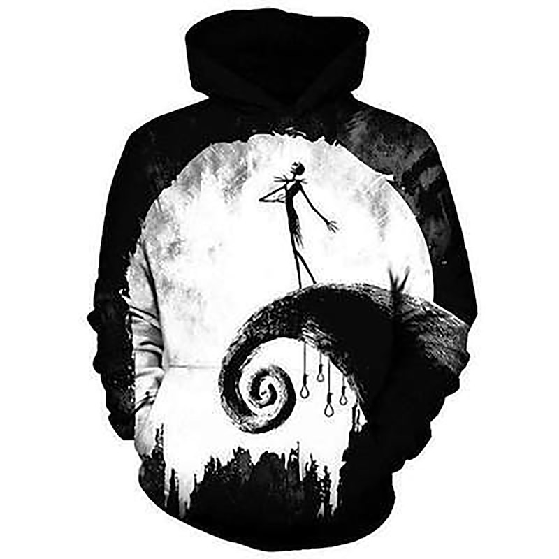 Halloween Skeleton / Skull Death Sally Hoodie Cartoon Manga Anime 3D Front Pocket Graphic For Couple's Men's Women's Adults' Halloween Carnival Masquerade 3D Print3