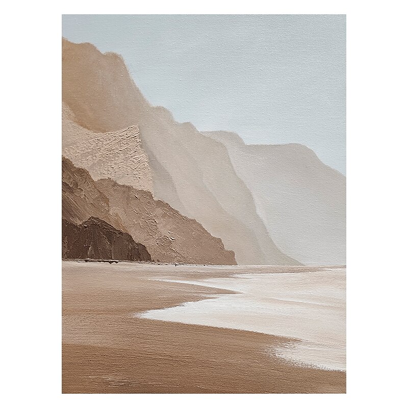 Oil Painting Hand Painted Vertical Abstract Contemporary Rolled Canvas (No Frame)2