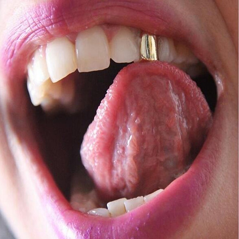 4 Colors Custom Fit Gold Plated Hip Hop Single Tooth Grillz Cap Top  Bottom Grill Gold Teeth Caps Cosplay2
