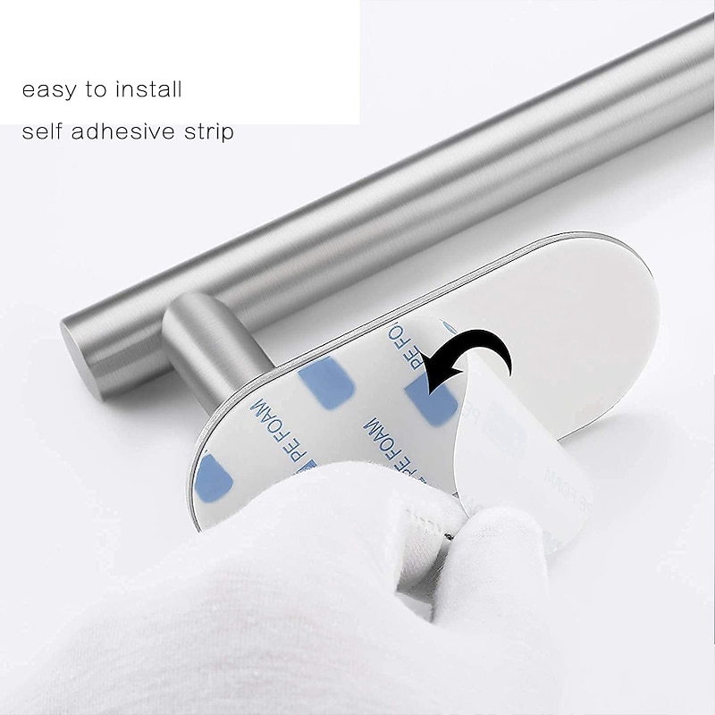 Bathroom Hardware Sets, Self Adhesive Wall Mounted 304 Stainless Steel Towel Bar/Toilet Paper Holde /Robe Hook For Bathroom3