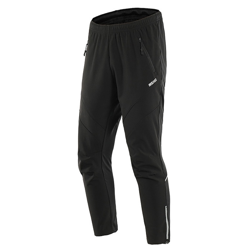 Arsuxeo Men's Cycling Pants Bike Pants / Trousers Pants Bottoms Waterproof Thermal / Warm Windproof Sports Solid Color Polyester Fleece Winter Black / Red / Black / Green Clothing Apparel Bike Wear2
