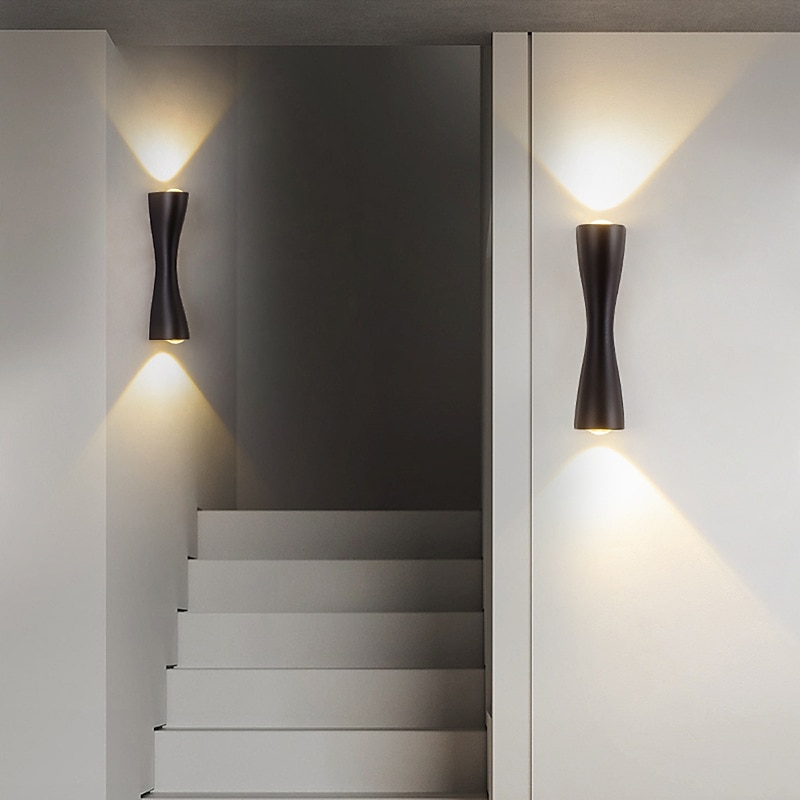 Outdoor Waterproof Wall Lamp 10W 15W LED Modern Porch and Terrace Wall Lamp Black Gold Wall Lamp Aluminum Material is Suitable for Living Room Bathroom and Corridor AC85-265V2