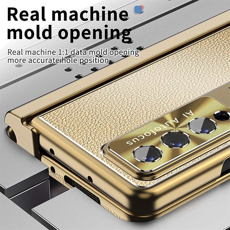 Phone Case For Samsung Galaxy Z Fold 7 Z Fold 5 Z Fold 4 Z Fold 3 Full Body Case with Screen Protector Kickstand with S Pen Transparent PC Metal2