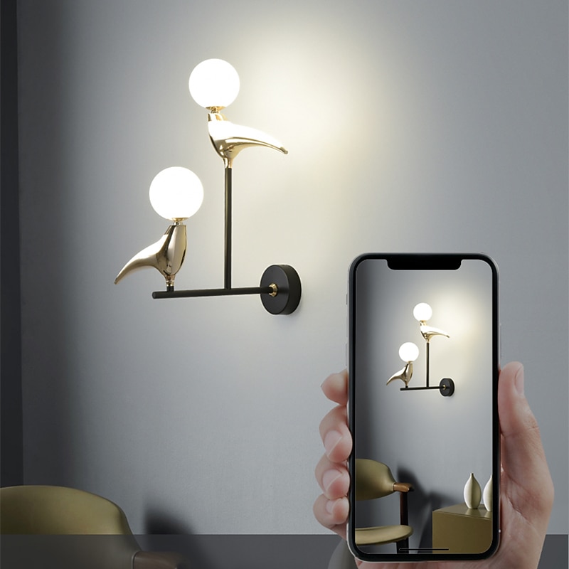 Modern Bird Lovely Wall Light Nordic Brotate Bird Bedside Foyer Wall Sconce Art Bedroom Bedside Wall Lamp Home Decor