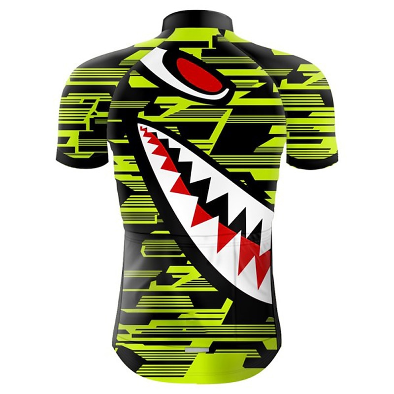 Men's Cycling Jersey Dragon Funny Short Sleeve Bike Jersey Top with 3 Rear Pockets Mountain Bike MTB Road Bike Cycling Quick Dry Reflective Strips Back Pocket Moisture Wicking Sports Black White Green4