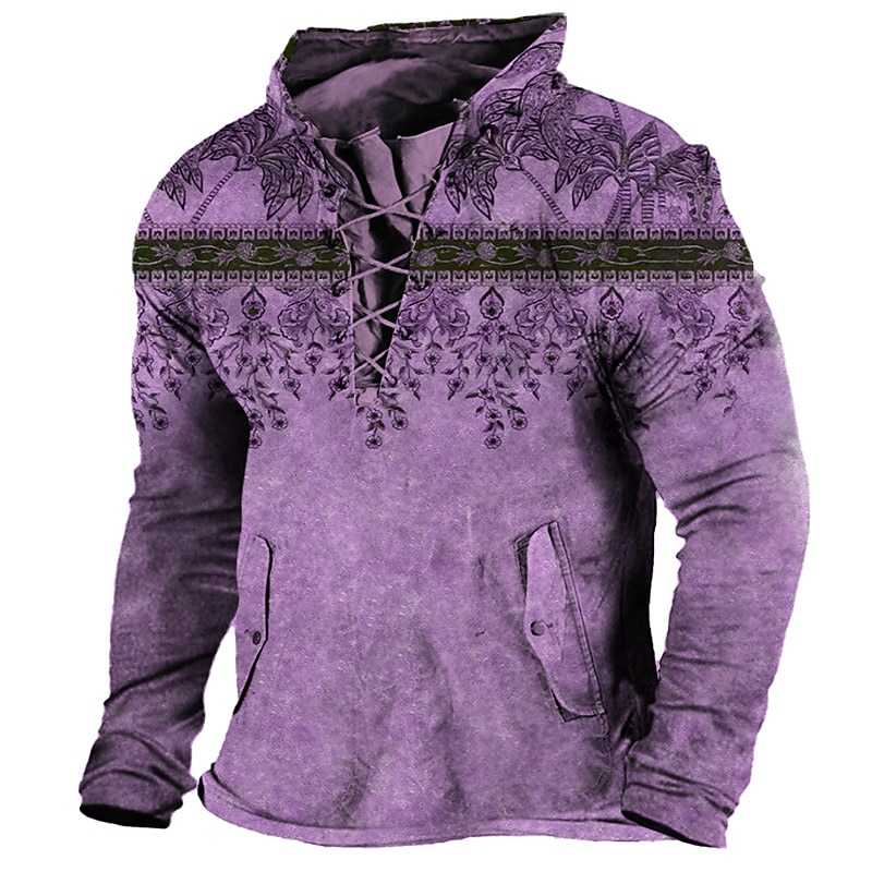 Men's Unisex Plants Graphic Prints Sweatshirt Long Sleeve Sweatshirt Hooded Designer Casual Big and Tall 3D Print Sports & Outdoor Daily Sports Lace up Print Spring &  Fall3