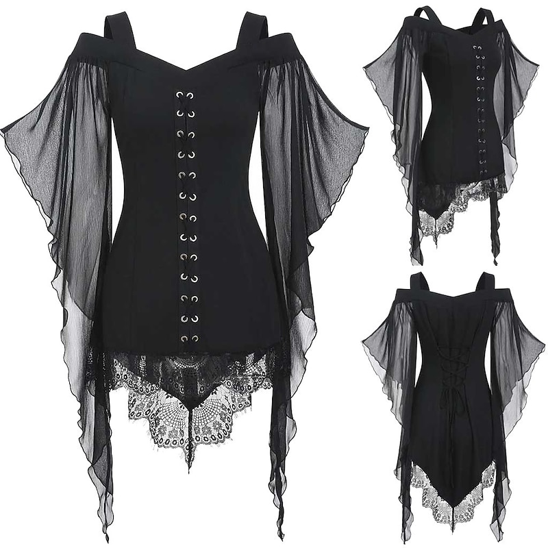 Retro Vintage Punk & Gothic Medieval Corset Masquerade Goth Girl Fancy Dress Women's Carnival Masquerade Party / Evening Adults' Corset