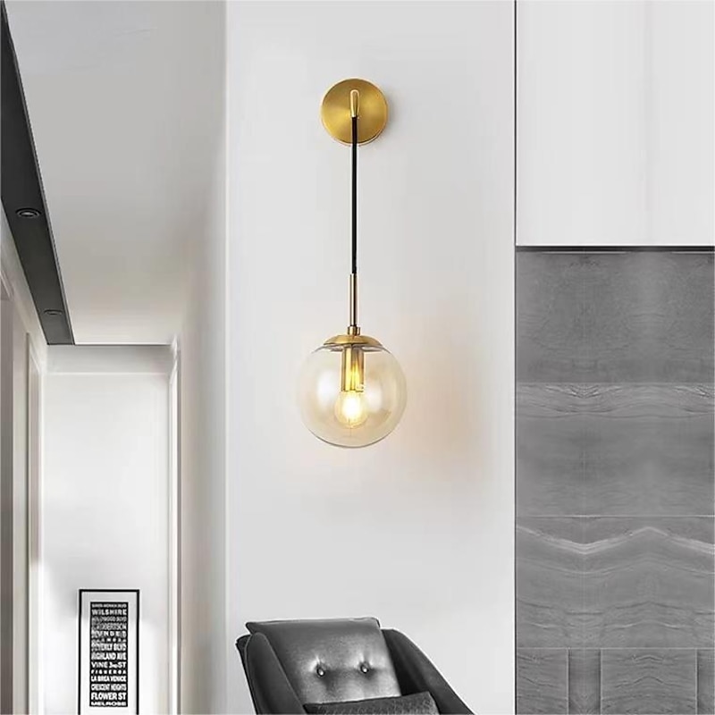 58cm LED Wall Lamps Creative Nordic Style  Wall Sconces Spherical Design Vintage Bedroom  Living room Hallway Staircase Glass Wall Light IP54 : 110-120V 220-240V2