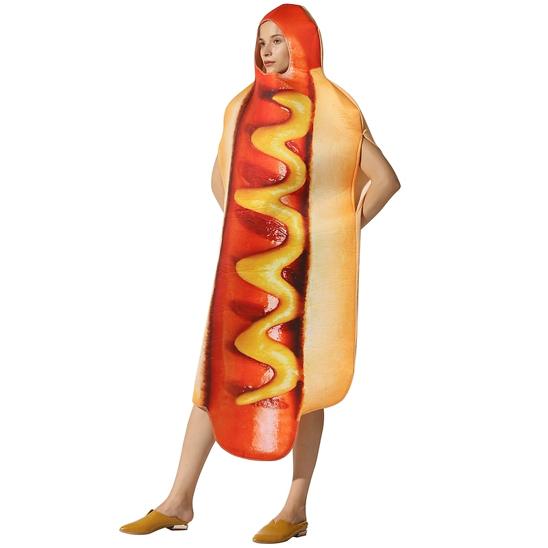 Couples Hot Dog Costumes Funny Couple Costumes Unisex Adult Food Costumes Party Cosplay Festival Carnival Easy Halloween Costumes2