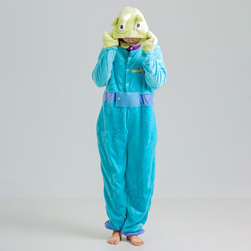 Kid's Adults' Kigurumi Pajamas Alien Character Onesie Pajamas Flannel Fabric Cosplay For Men and Women Boys and Girls Carnival Animal Sleepwear Cartoon Festival / Holiday Costumes / Leotard / Onesie2