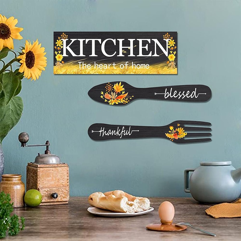 Kitchen Restaurant Sign Wall Decoration Wooden Sign Door Sign Home Decoration Gift