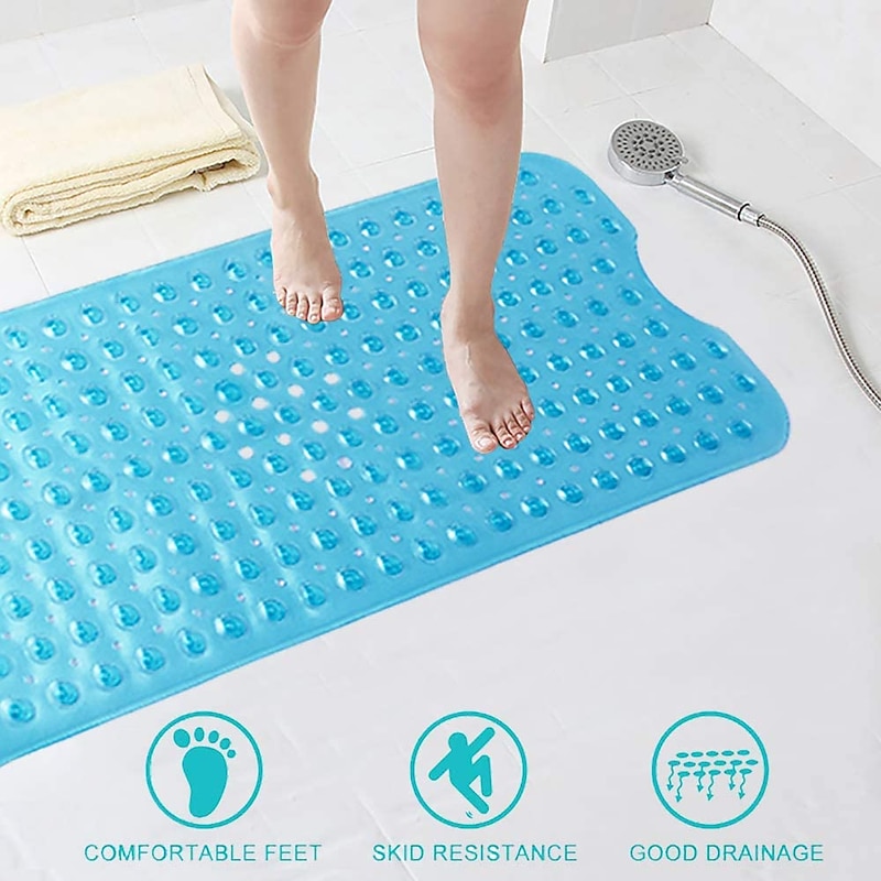 Bath Mat Non-slip Bathtub Mat Extra Long Non Slip Bathroom Shower Antibacterial Bathtub New The Bathroom Bathtub Non-slip Bathroom Waterproof Massage Foot Pad2