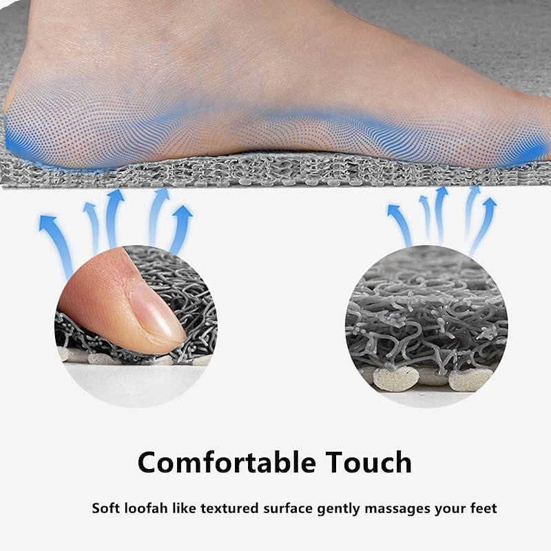 Shower Mat for Inside Shower, Loofah Bath Mat Non Slip Anti Mould Antibacterial Soft PVC Bathtub Mat for Bathroom Wet Shower Areas4