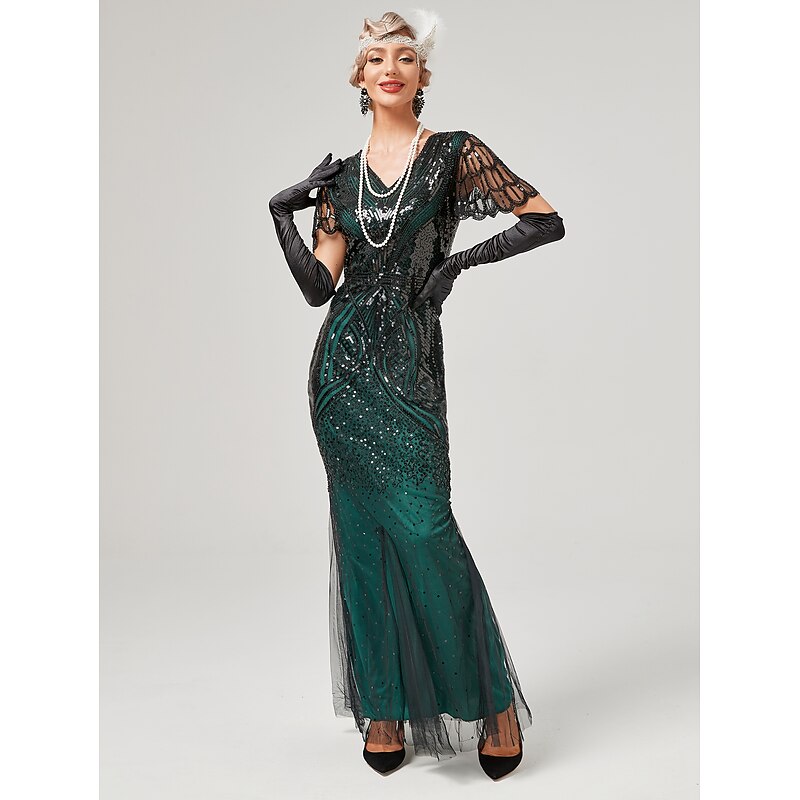 Roaring 20s 1920s Cocktail Dress Flapper Dress Dress Prom Dress Normal The Great Gatsby Charleston Wedding Guest Sequins Fancy Dress Women's Carnival Masquerade Wedding Wedding Guest Party Evening