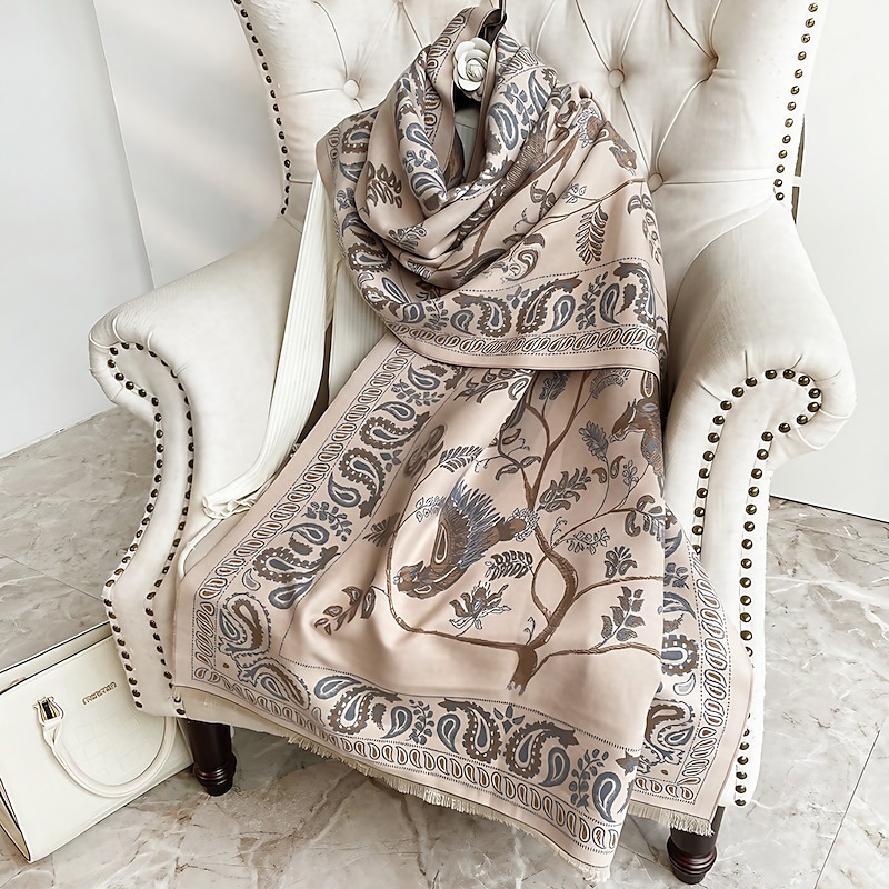 Women's Women's Shawls & Wraps Outdoor Dailywear Holiday Wine Red Pink Scarf Floral