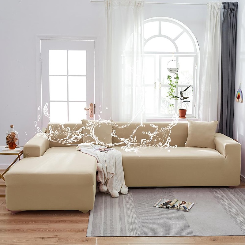 WaterProof  Sofa Cover Stretch Slipcovers Soft Durable Couch Cover 1 Piece Spandex Fabric Washable Furniture Protector fit Armchair Seat/Loveseat/Sofa/XL Sofa/L Shape Sofa