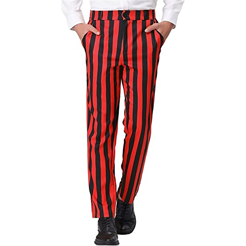 Men's Trousers Chinos Chino Pants Pencil Pants Jogger Pants Pocket Stripe Graphic Prints Comfort Soft Office Business Fashion Designer Black Yellow4