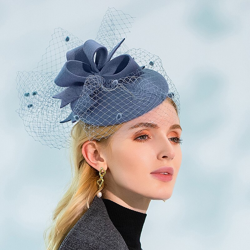 Elegant Fashion 100% Wool Hats / Headwear with Bowknot / Smooth / Solid 1pc Wedding / Party / Evening Headpiece Christmas/ Special Occasion / Office & Career / Casual / Graduation / Congratulations /3