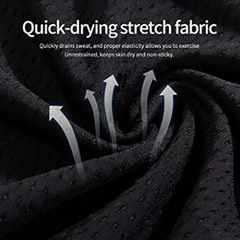 Men's Trousers Casual Pants Drawstring Elastic Waist Solid Color Breathable Quick Dry Sports Outdoor Daily Running Stretch Loose Mesh black [behind feet Mesh black [straight3