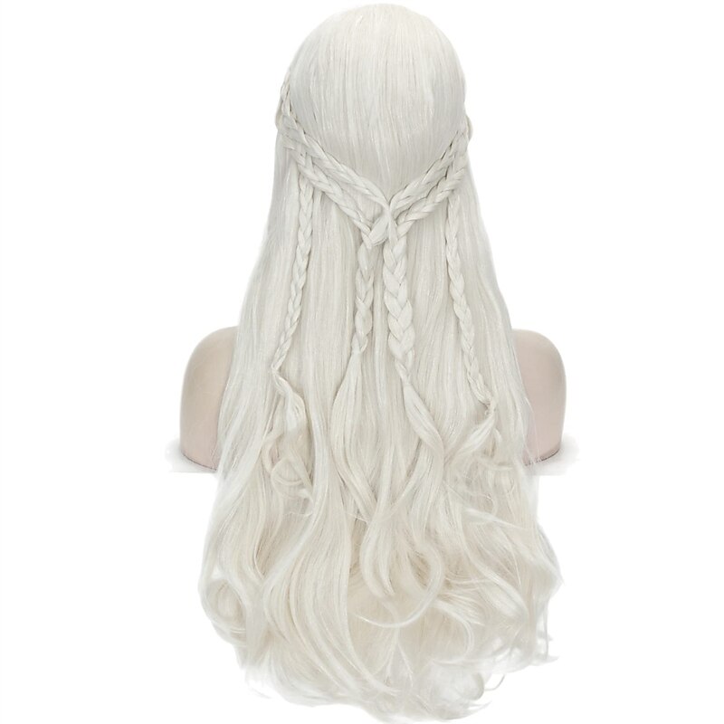 House of the Dragon Daenerys Targaryen  Wig Long Curly Braids Wig for Women Blonde Fairy Elf Cosplay Hair Wig  Party  Accessories  Wig Cap Halloween Wigs4